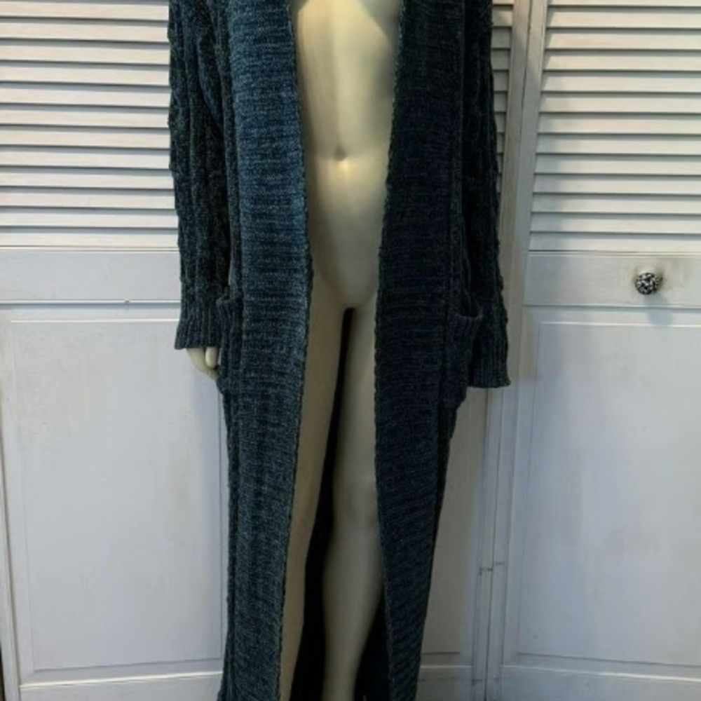 Fashion Nova Long Teal Cardigan - Picture 4 of 6